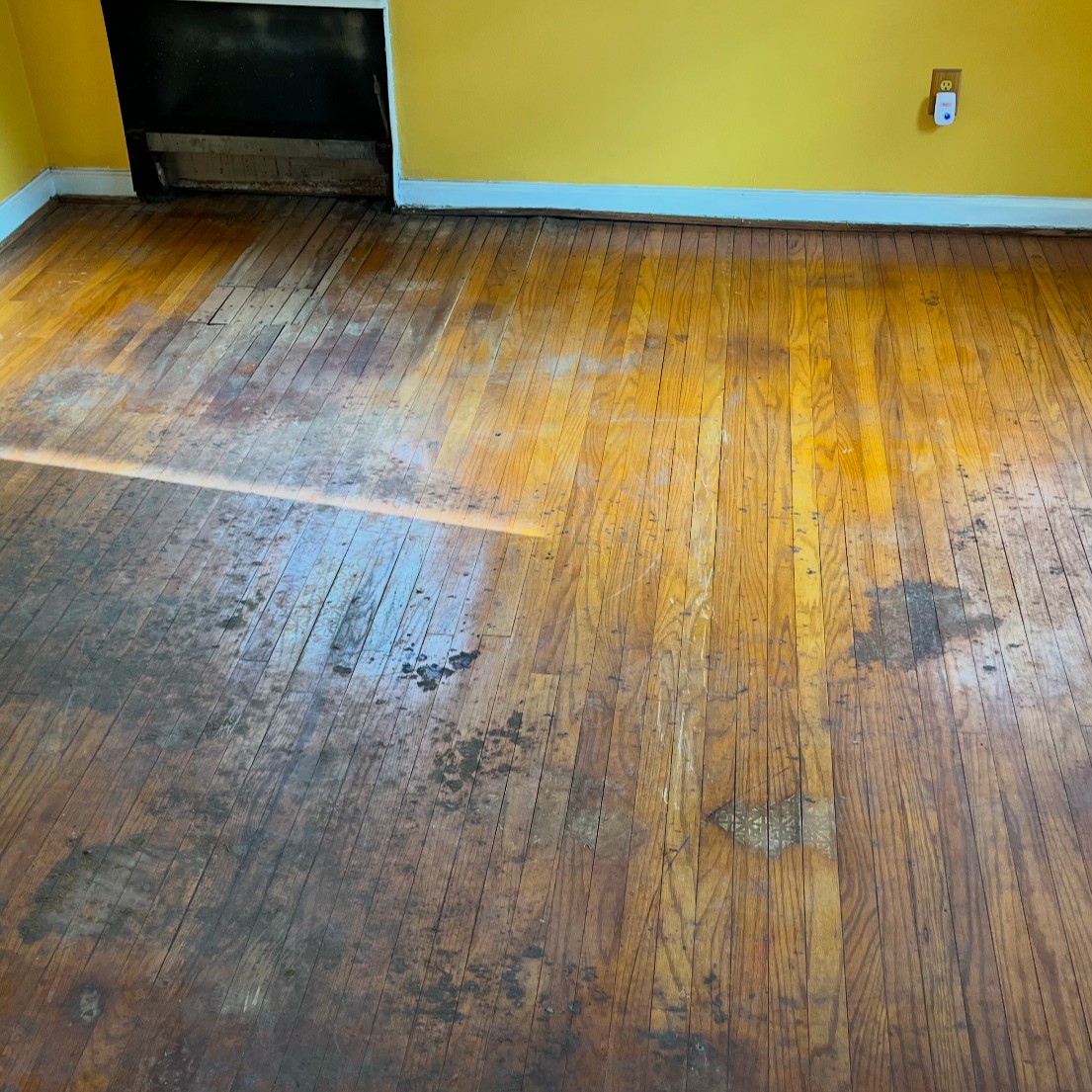 Before: Floor Refinishing Project - Scratched and worn floors restored to like-new condition